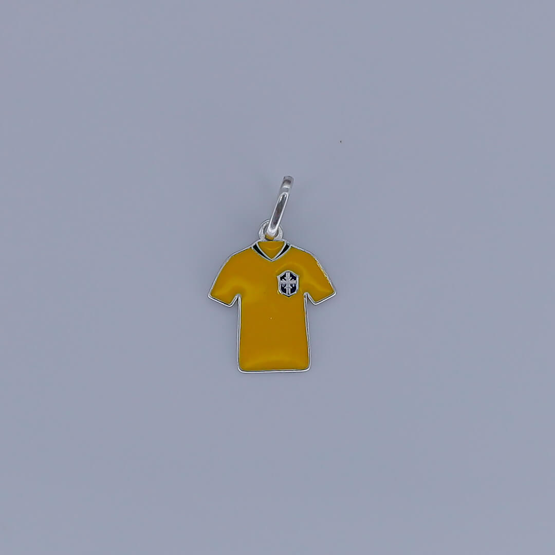 Pingente masculino camisa do Brasil - Prata 925 (9359)